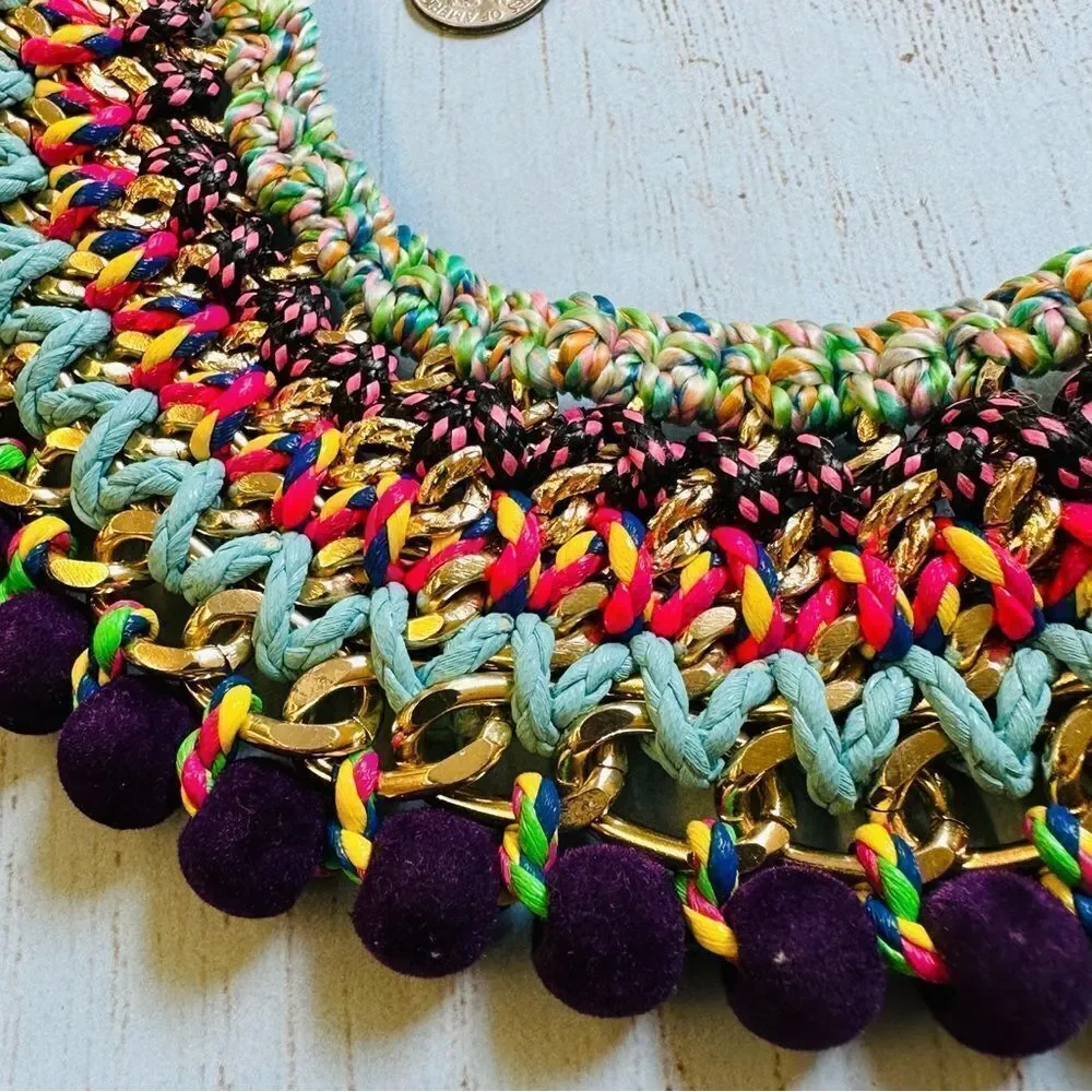 MGB‎ Crocheted Colorful Boho Statement Necklace